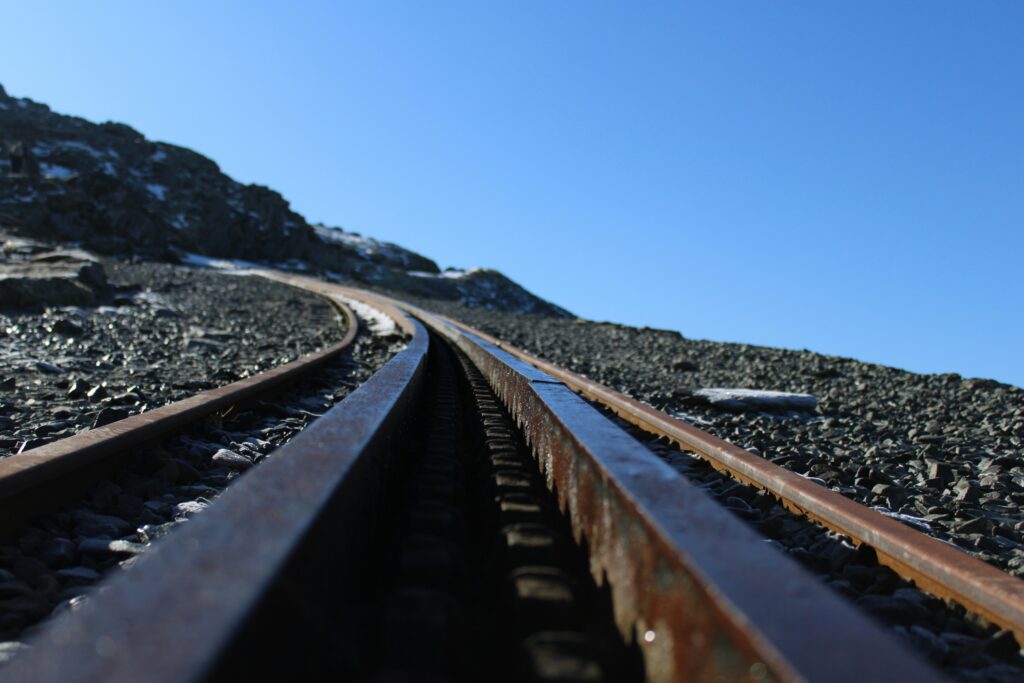 Close-up of train tracks